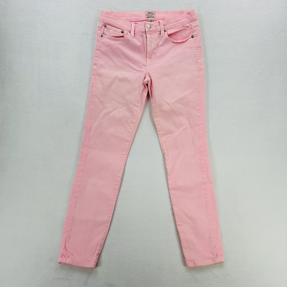 J.Crew Toothpick Jeans Womens 28 Pink Skinny Stretch Denim Ankle Crop Pants